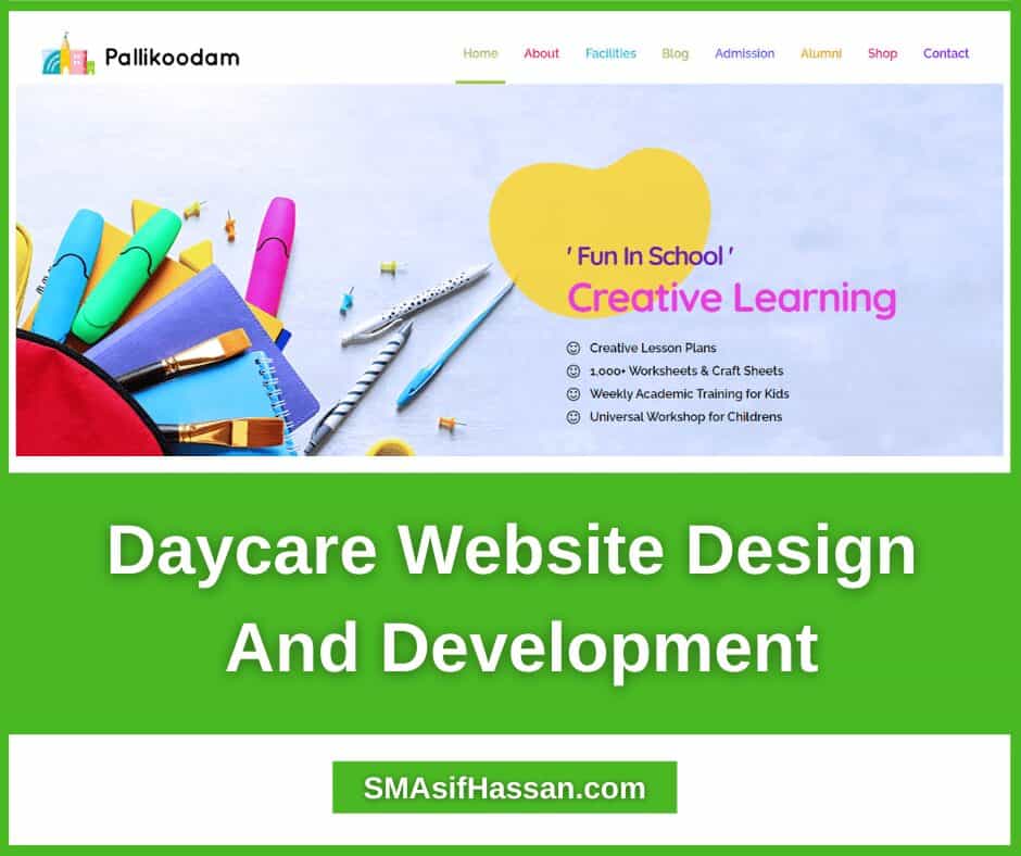 Daycare Website Design And Development Order On Fiverr