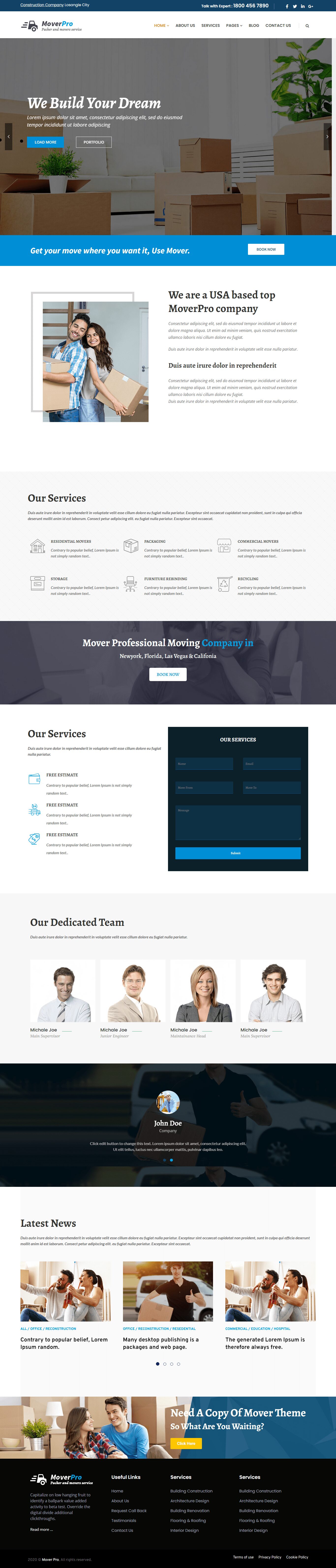 Moving Company Website Design And Development​